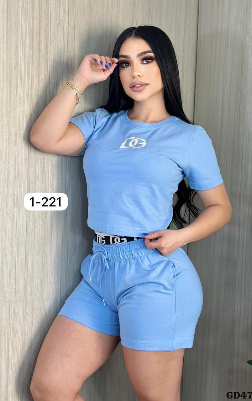 Conjunto Deportivo de Mujer 2 Piezas con Short – Talla L